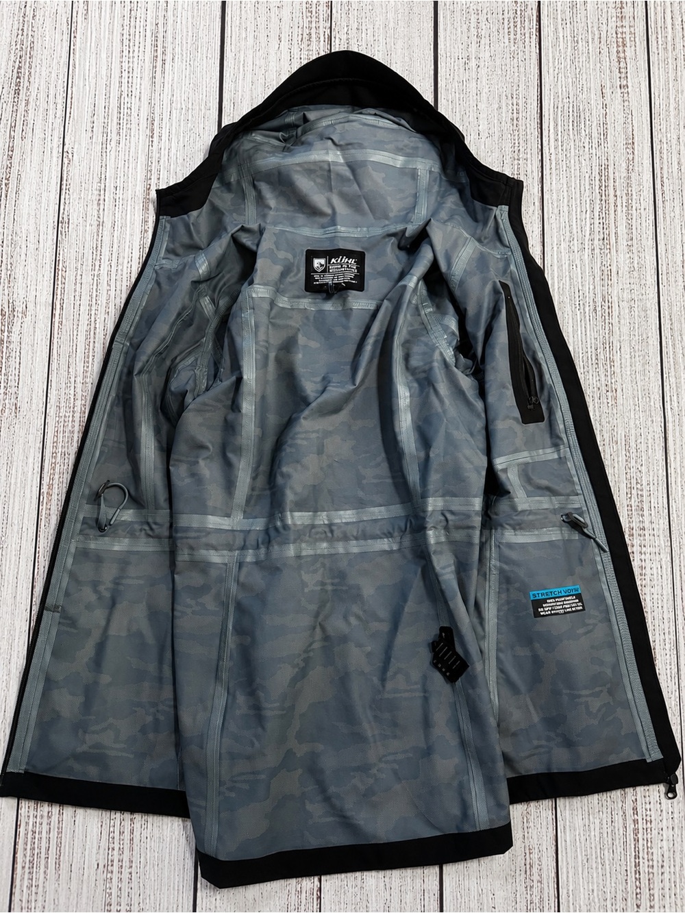 KÜHL Waterproof Hooded Rain Jacket Black Women’s Medium Stretch Shell Coat - Picture 5 of 9